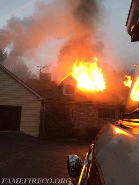 Ladder 53 assisting on 2nd Alarm House fire in Goshen's Local