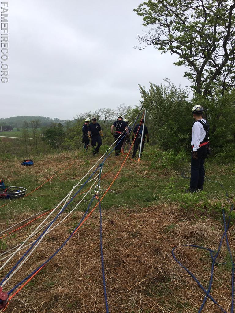 Hauling system setup during recent rope rescue training.