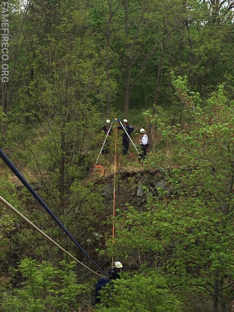 Coordination moves the rescuer/victim from one side to the other utilizing a two rope offset system.