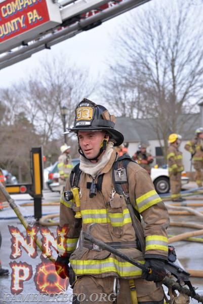 FF Kevin Beans at Exton townhouse fire.