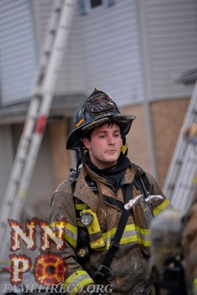 FF DJ Matthews at Exton townhouse fire.