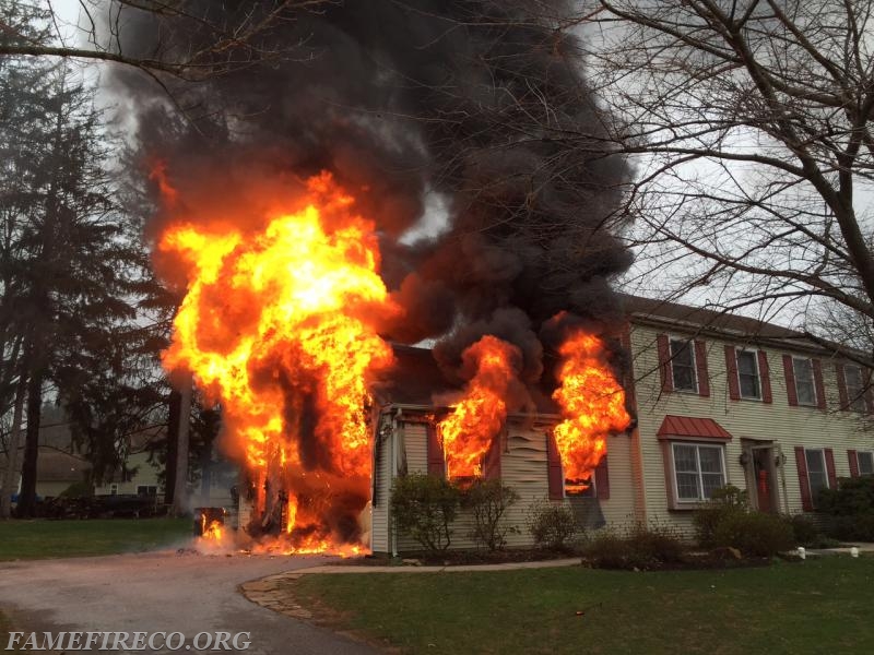 Fire conditions WCFD units encountered on arrival at this dwelling fire on Greystone Drive in West Goshen Twp 12-30-2015. PHOTO By: WGPD